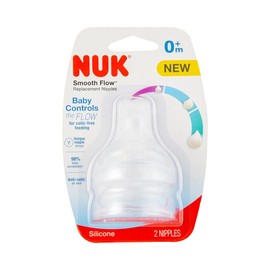 NUK NUK Smooth Flow Nipples (2 pack) (6+ month), Clear