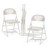 VECELO Metal Folding Chairs 4 Pack, Double Hinged Steel Frame