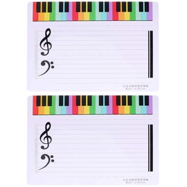 2pcs Note Whiteboard Dry Erase Music Lap White Board Erasable Writing Staff Write Musical Notes Double Sided Magnetic Whiteboard Teaching Practice Board White Music