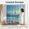 goodbath Long Shower Curtain 200cm drop,Ocean Beach Seaside Sunset Waterproof