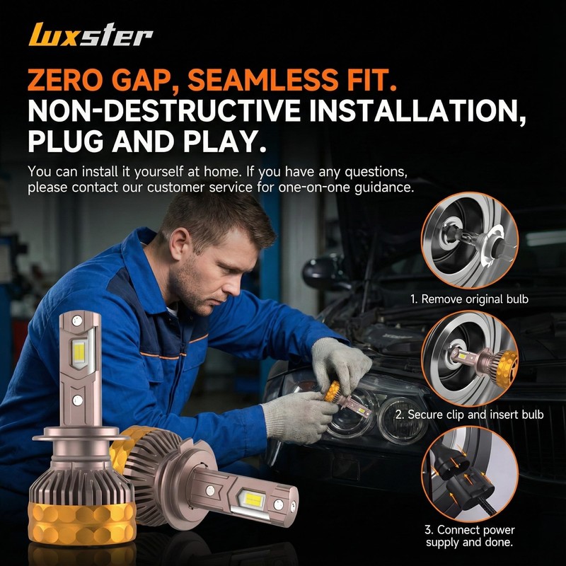 LUXSTER Ultra 9006 HB4 LED Bulbs, 80000LM Super Bright, Triple