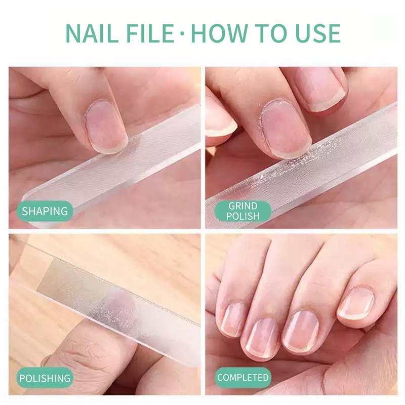 Large Professional Crystal Nail File, Genuine Czech Tempered Glass Nail