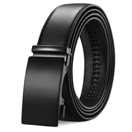 TANGCHAO Men's Belt, Leather Belt Ratchet Automatic Buckle for Men Business Suit Jeans, 35 mm Belt, Adjustable Size