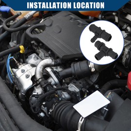 Hihaha HVAC Heater Hose Tee Connector for Ford Transit Connect 2010-2013 / Heater Pipe Connector/Durable / 1 Set Black