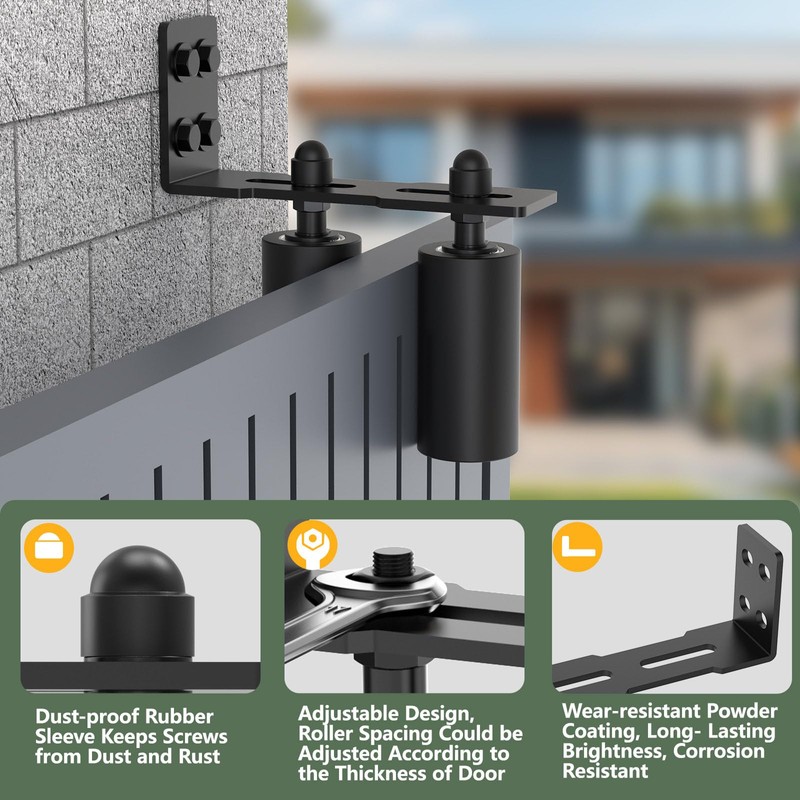 Anobeyi Adjustable Sliding Gate Roller Hardware Kit - Heavy Duty