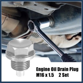VekAuto 2 Set M16x1.5 Oil Drain Plug Aluminum Alloy Silver Tone Auto Accessories