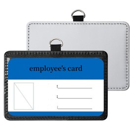 30 Pack Sublimation Blank PU Leather ID Badge Holder DIY Heat Transfer Print Horizontal ID Card Holders for Badges Waterproof Name Tag Holders for Coach Office Employees Students