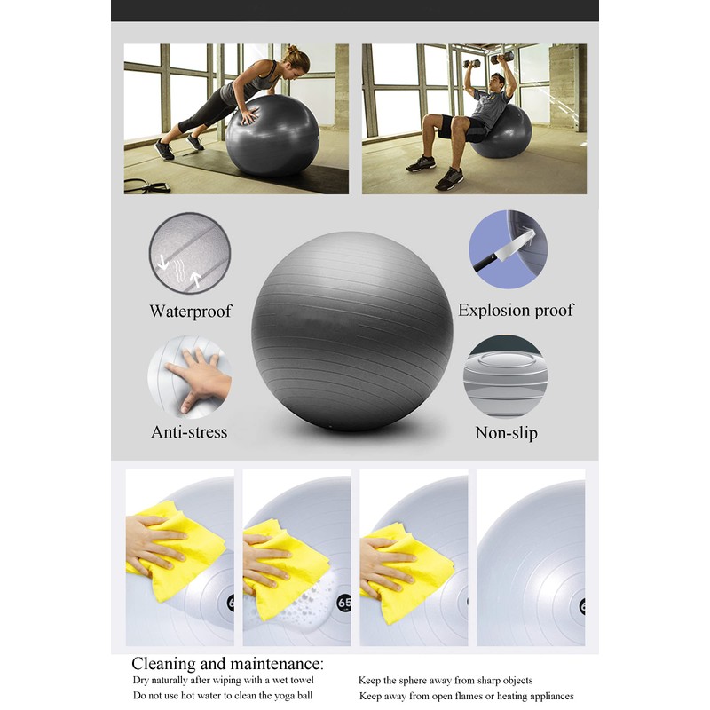 Pezziball 55 cm Non-Slip Gymnastics Ball Yoga Exercise Sitting Ball