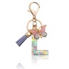 MORSUNBELA Keychain Letter Purple Cute Key Ring Initial Letter Keychains