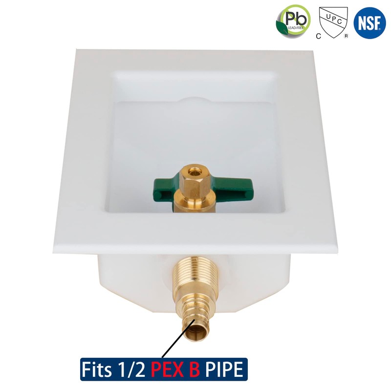WHK Ice Maker Outlet Box Valve with PEX 1/2" Inlet,Ice