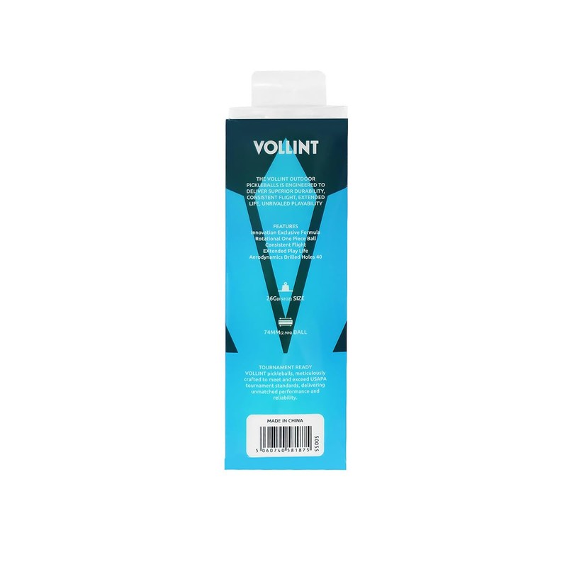 Vollint Outdoor Pickleball Balls - Durable One-Piece Design, 40 Holes,