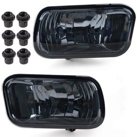 PIT66 Front Bumper Fog Light, Compatible with 2011-2012 Ram 1500 2500 3500/2010 Dodge Ram 2500 3500/2009-2010 Dodge Ram 1500 2PCS Smoke Lens CH2595102, 55372734AB