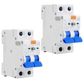 Fi Circuit Breaker 16 A 30 mA 2 Pole, Fi Switch Type AC, Circuit Breaker 16 A, Residual Current Circuit Breaker, RCBO 6KA Circuit Breaker AC with Leakage Current Protection, Overcurrent Protection
