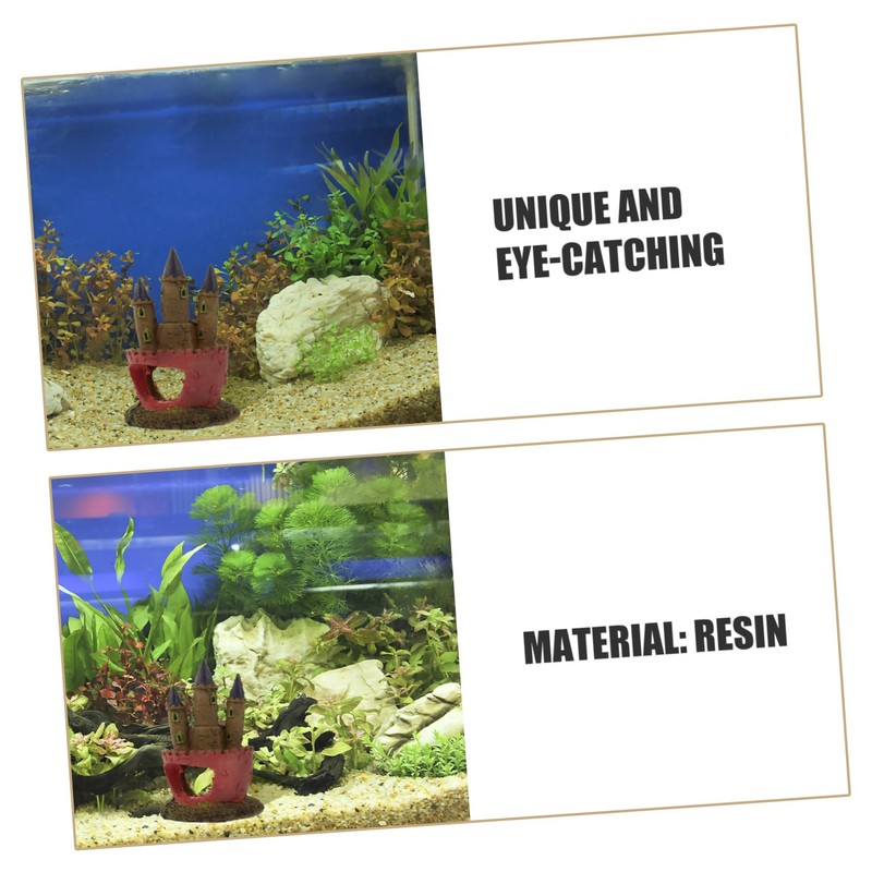 iplusmile 2pcs Castle Fish Tank Resin Decoration Aquarium Landscape Ornament