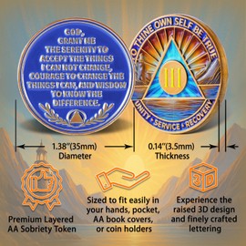Leafence Sunshine Seaside Lighthouse Sobriety Coin Commemorative Coin Recovery Addiction NA AA Chips and Medallions Narcotics Alcoholics Anonymous Gifts (Sunshine Seaside Lighthouse, 3 Years)