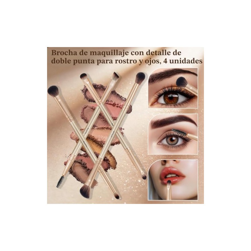 Set de Brochas de Maquillaje 6 Piezas Doble Punta, 12