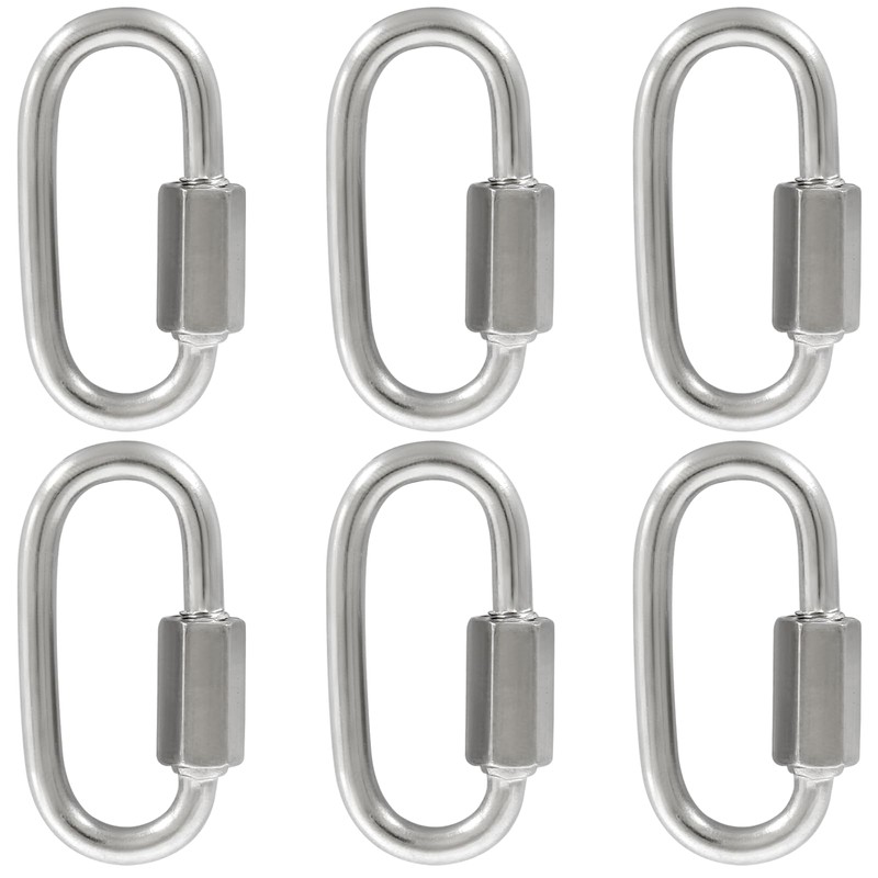 Qjaiune 6Pcs Quick Links 5/32 Inch 304 Stainless Steel D
