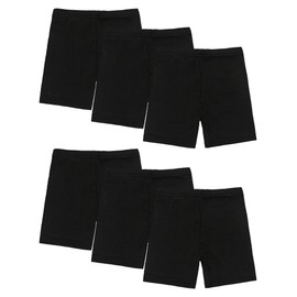 6 Pack Girls Dance Shorts, Black Bike Shorts Breathable & Safety for Playground, Gymnastic, Tumbling, Cheer, Ballet, Biker