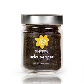 SHEFFA Urfa Pepper Flakes Seasoning Powder (3.5 oz Glass Jar) Fresh dried ground Isot pepper, Urfa Biber, Turkish spice chile for roasted chicken, turkey, meat, lamb, mild chili seasoning mix
