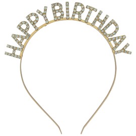 Zorfeter Gold Happy Birthday Crown, Birthday Headband for Girls/Boys