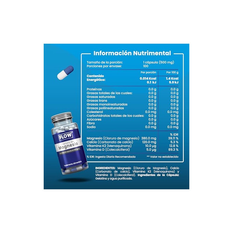 FLOW Cloruro de Magnesio 500 mg - 3 Pack (180