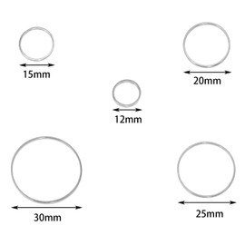 Tupalizy 50PCS Beading Hoops Earrings Charms Findings Circle Pendant Open Bezels Frame Linking Rings Connectors for Resin Earrings Necklace Jewelry Making DIY Keychains Crafts,12/15/20/25/30mm, Nickel