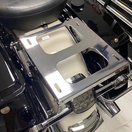 AUFER Detachable Chrome Rear Trunk Two Up Luggage Rack Mounting Bracket Rack Compatible with for Touring Road King Street Glide Road Glide Electra Glide Tour Pack Pak 2014-2024