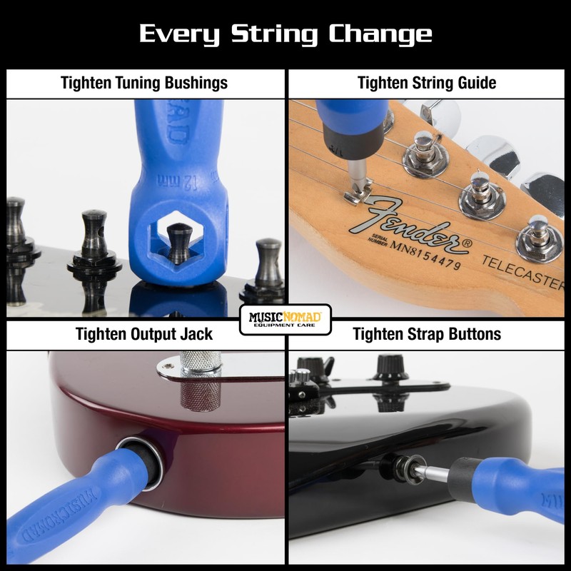MusicNomad 6 pc. Guitar String Change Tool Kit with Winder,