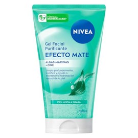 NIVEA Gel Limpiador Facial y Purificante Efecto Mate (150 ml) - Enriquecido con Algas Marinas, Ideal para Piel Mixta y Grasa                          