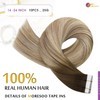 Moresoo Real Hair Extensions Tape-In Blonde Hair Extensions Real Hair