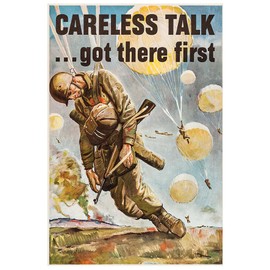 Careless Talk - Airborne - Paratrooper - WW2 Poster-8 x 12 Inches (US/CAN only)