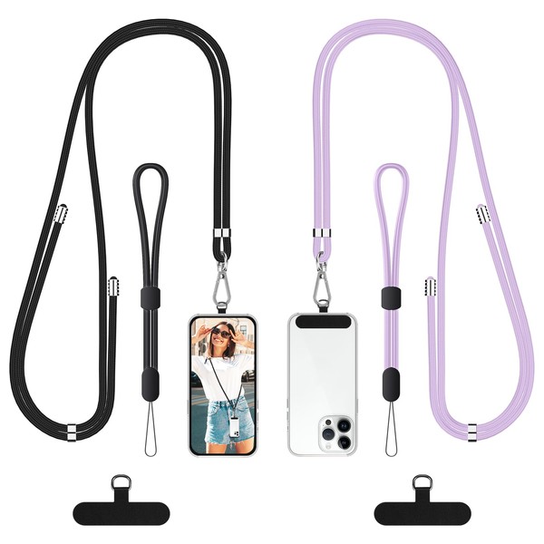 SS Cell Phone Lanyard, 2 Pack Adjustable Phone Lanyard Crossbody