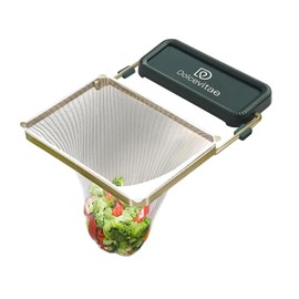 Dolcevitae Nimedala Meshmate Waste Rack Sink, Mesh Mate Rotatable Kitchen Sink Strainer with 100Pcs Filter Mesh Bags, Suction Cup Sink Strainer & Kitchen Sink Filter Rack (Green,With 100 pcs Bags)