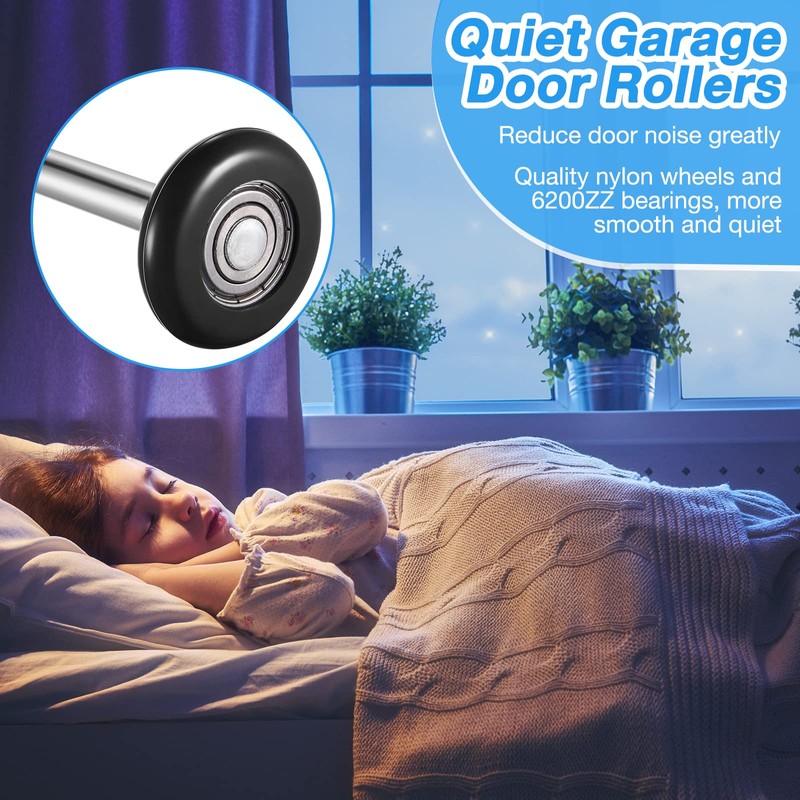 Funtery 12 Pack Nylon Garage Door Roller 2 Inch Quiet