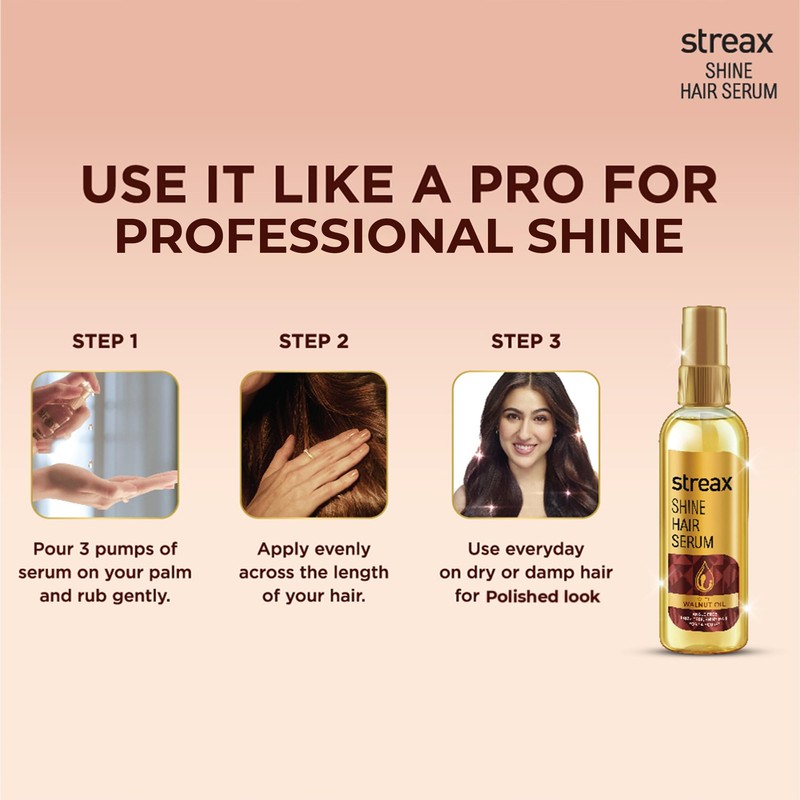 Streax Hair Serum Enriched with Walnut Oil Gives Frizz-free Satin