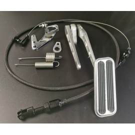 Rodspeedracing Billet Alum 5"x2" Gas Pedal+Black Throttle Cable Bracket Spring Kit Hot Rodm 48"