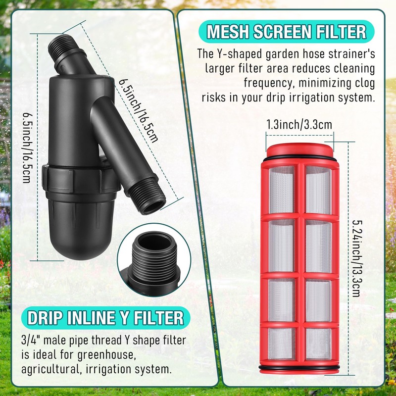 Aurelema Drip Irrigation Pressure Regulator and Filter, 25 PSI Water