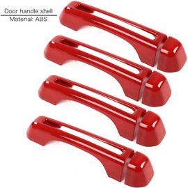 JeCar 5PCS Door Handle Tailgate Handle Cover Trim Kit Compatible with 2018-2023 Jeep Wrangler JL Unlimited 4 Door (Red)