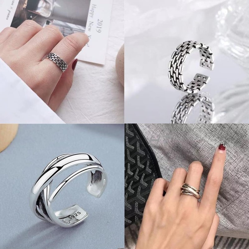 YFFSFDC 6 Piece Ring, Accessories, Fashion Ring, Popular Set, Adjustable,