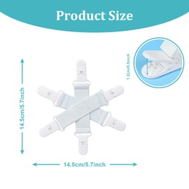 2 Pcs Bed Sheet Detangler with 6-Clip, Wad Free Bed Sheet Detangler for Tumble Dryer, Wad Preventer Stop Bed Sheets or Duvet Covers from Tangling, Twisting & Balling up in Dryer Washer and Dryers