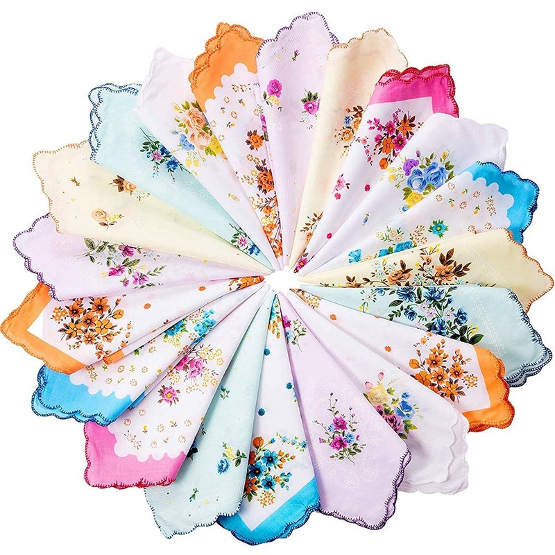 forlisea Womens Bello algodón floral pañuelo Wendding Partido tela pañuelo,