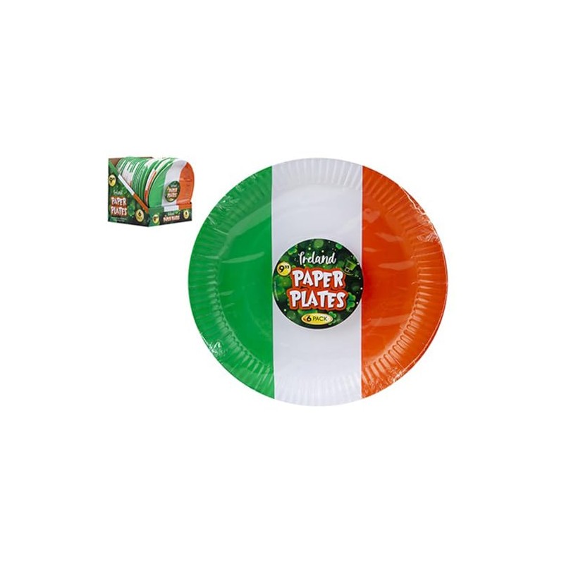 PMS Pack of 6 Ireland Paper Plates St Patricks Day
