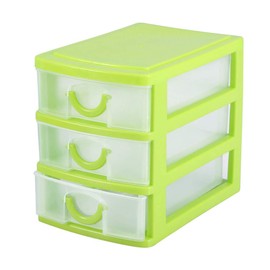 Akozon 2-3 Layer Drawer Organizer, Jewelry Makeup Storage Box Plastic Fnishing Cosmetic 4 Drawer Plastic Container Case (3 Layers Green) Office Desktop Parts Cargo Single Debris for Candy Make up