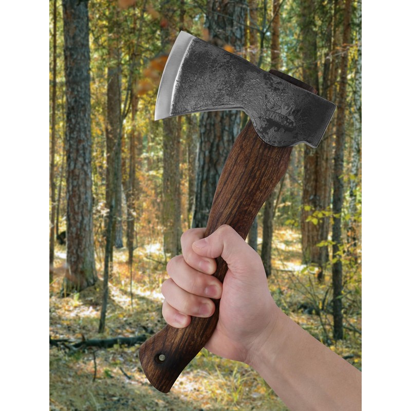 Camping Axe and Hatchet -11" Forged Carving Axe with Leather