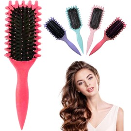 Cepillo Definicion Rizos Cuidado Del Cabello Peine Cabello Rizado Rulos Perfectos Cerdas Anchas Diseño Inovador Peines Rizadores Multifuncional (Rojo)