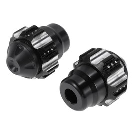 A ABSOPRO 0.59" Motorcycle Slider Frame Aluminum Alloy Plastic Wheel Fairing Protection Crash Pad Protector Guard 2.13" 2.56" Black 2 Pcs