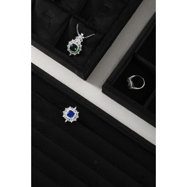 Yinbeini Necklace Holder Organizer, Velvet Jewelry Trays,Premium Necklace Case,Luxury Jewelry Displays,Black Bracelet Organizer