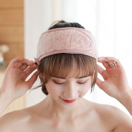Soft Touch Velcro Headband Facial Headband Pink 2ea