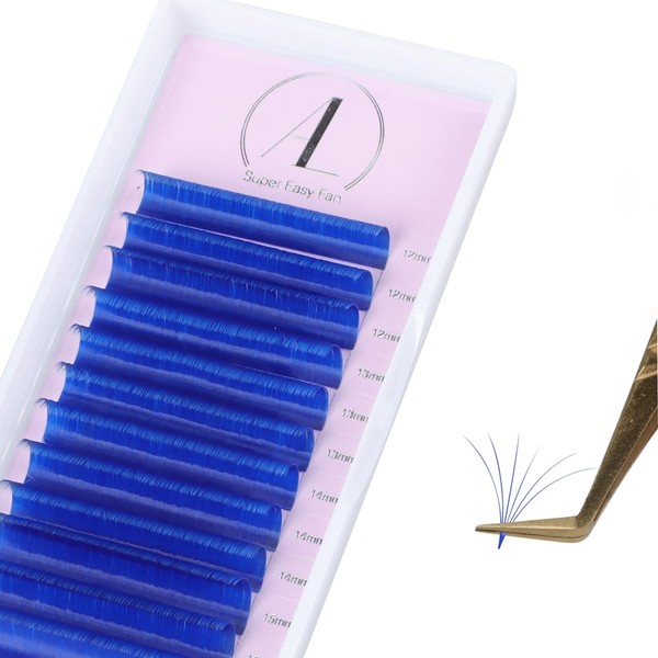 ALLOVE Colored Eyelash Extension Super Easy Fan Blue Volume Lash