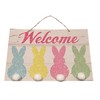 Greenbrier Easter Sign Welcome Glitter Bunnies and Cotton Ball Tails